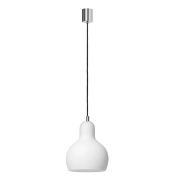 Kaspa - lampa wisząca Longis I White - średnica 18,50 cm, srebrno - biała