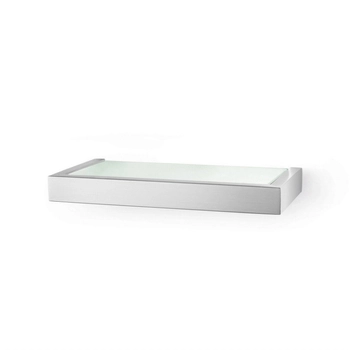 Zack - Półka łazienkowa szklana LINEA - długość 26,50 cm, stal matowa