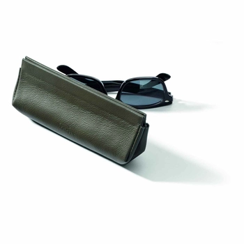 Philippi - Etui na okulary Jean, skóra - khaki, długość 18 cm