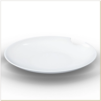 Porcelanowy głęboki talerz "Nadgryziony", biały, średnica 24 cm, komplet 2 sztuk - 58Products