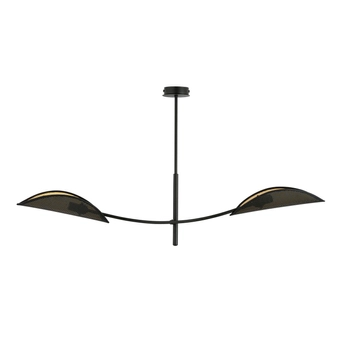 Emibig - Lampa sufitowa Lotus 2 black/gold - wysokość 51 cm, stal lakierowana, abażur