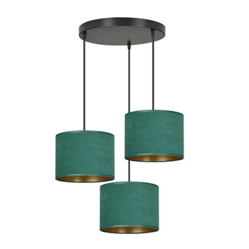 Emibig - Lampa wisząca Hilde 3 bl premium green - wysokość max 100 cm, stal lakierowana, abażur