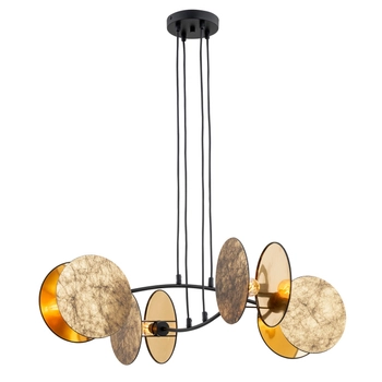 Emibig - Lampa sufitowa Motif 4 gold - szerokość 82 cm, stal malowana proszkowo, abażur