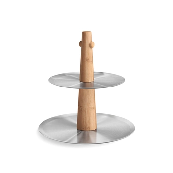 Zack - Patera podwójna SEVORE - średnica 22 i 17,50 cm, stal matowa i bambus