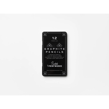 Printworks - Zestaw ołówków grafitowych 12 szt. – woodless, metalowe etui