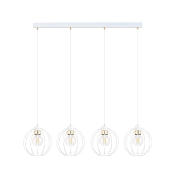 Emibig - Lampa wisząca Gino 4 white - szerokość 115 cm, stal lakierowana