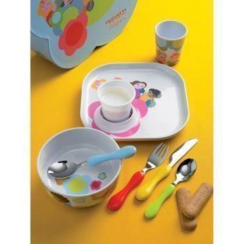 Casa Bugatti - Zestaw do jedzenia dla dzieci Baby Bloom - 7 części