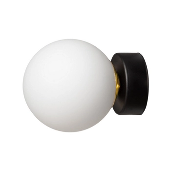 Kaspa - Kinkiet Astra - długość 16 cm, średnica 12 cm, czarny ze złotymi elementami