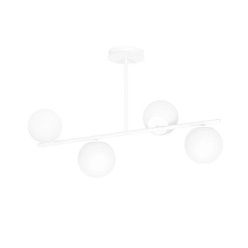Emibig - Lampa sufitowa Bior 4 white - wysokość 51 cm, stal lakierowana, szkło