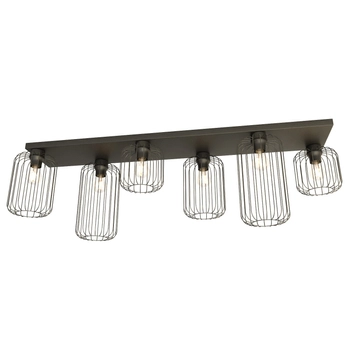 Emibig - Lampa wisząca Barn 6 BL black - szerokość 115 cm, stal malowana proszkowo