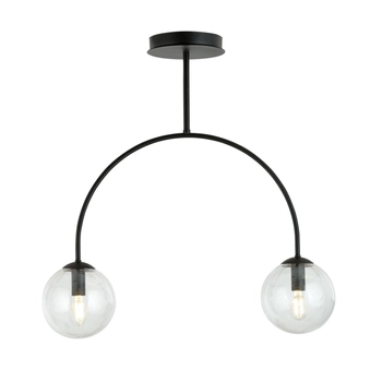 Emibig - Lampa sufitowa Archi 2 BL transparent - szerokość 50 cm, stal lakierowana proszkowo, szkło