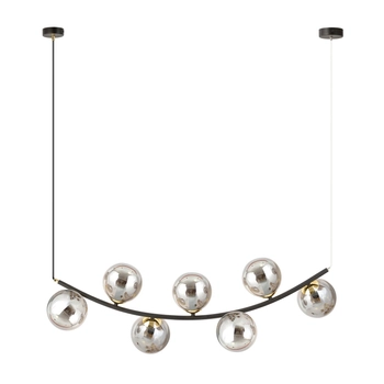 Emibig - Lampa wisząca Ritz 7 grafit - szerokość 95 cm, stal lakierowana proszkowo