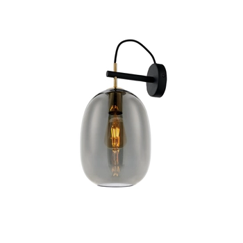 Kaspa - Kinkiet lampa ścienna Onyx - wysokość 37 cm, czarno - grafitowo - złota