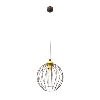 Emibig - Lampa wisząca Nando 1 BL black/gold - wysokość max 140 cm, stal malowana proszkowo