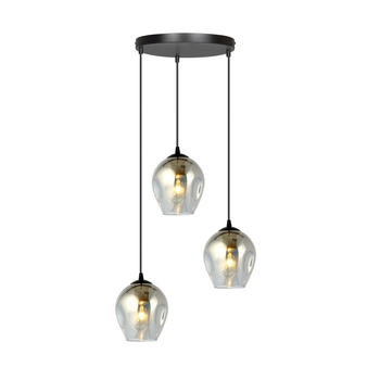 Emibig - Lampa wisząca Istar 3 BL premium grafit - średnica podsufitki 30 cm, stal lakierowana, szkło
