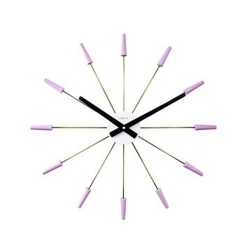 NeXtime – Zegar ścienny Plug inn z cichym mechanizmem, lawendowy, 58 cm
