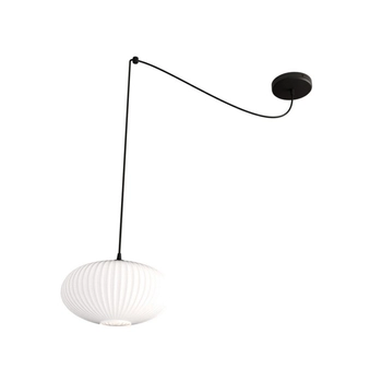 Emibig - Lampa wisząca Origo 1 BL opal - wysokość max 200 cm, stal lakierowana proszkowo, szkło
