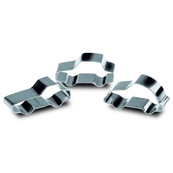 Trzy foremki ze stali nierdzewnej w kształcie samochodów  - i Genietti