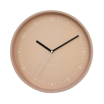 NeXtime – Zegar ścienny Berlin z cichym mechanizmem, różowy, 30 cm