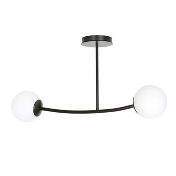 Emibig - Lampa sufitowa Halldor 2 black - wysokość 41 cm, stal lakierowana, szkło