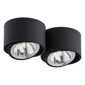 Kaspa - reflektor sufitowy dwupunktowy Lumos 2 - średnica 14 cm, czarny