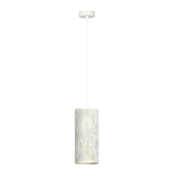 Emibig - Lampa wisząca Karli 1 bl marbel white - wysokość max 100 cm, stal lakierowana, abażur