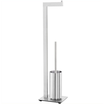 Zack - Szczotka do WC i uchwyt na papier LINEA - wysokość 72,50 cm, stal matowa