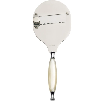 Casa Bugatti - Łyżka do trufli Country – perłowa kość słoniowa, chromowany pierścień