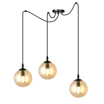 Emibig - Lampa wisząca Gigi 3 BL miodowa - wysokość max 200 cm, stal lakierowana, szkło