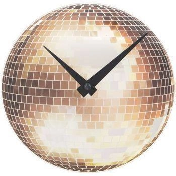 NeXtime – Zegar ścienny dekoracyjny Small Disco, szklany, srebrny, 30 cm