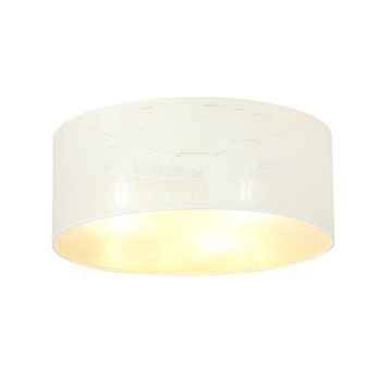 Emibig - Lampa sufitowa Aston 3 white/gold - szerokość 50 cm, stal lakierowana, abażur