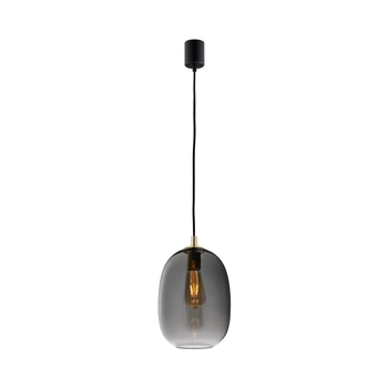 Kaspa - Lampa wisząca Onyx 1 - średnica klosza 20 cm, czarno - grafitowo - złota