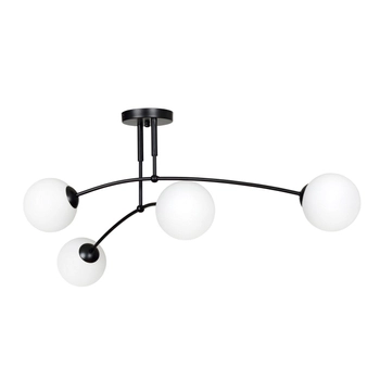 Emibig - Lampa sufitowa Pregos 4 black - szerokość 60 cm, stal lakierowana, szkło