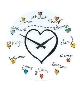 NeXtime – Zegar ścienny Loving You ze szkła, kolorowy, 43 cm