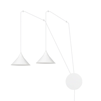 Emibig - Lampa wisząca Abramo 2 white - wysokość max 400 cm, stal lakierowana