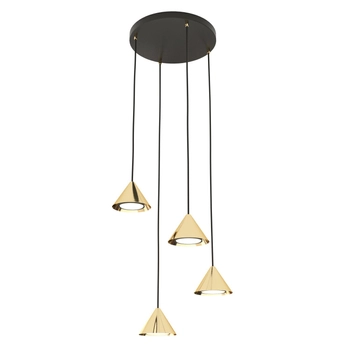 Emibig - Lampa wisząca Elit 4 BL black/gold - wysokość max 100 cm, stal malowana proszkowo