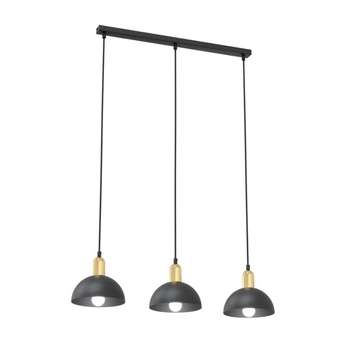 Emibig - Lampa wisząca Moto 3 BL czarny i złoty - wysokość max 140 cm, stal malowana proszkowo