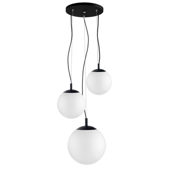 Kaspa - Lampa wisząca trzypunktowa Alura 2 - średnica 30 cm, średnica kloszy 20, 25 i 30 cm, czarna