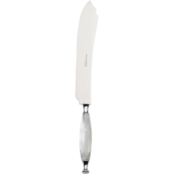 Casa Bugatti - Nóż do ciasta Country – biały, chromowany pierścień