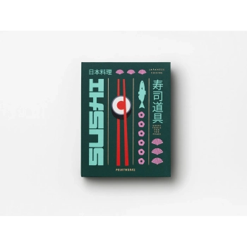 Printworks – Zestaw do sushi w opakowaniu książkowym, bambus i stal