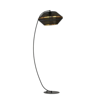 Emibig - Lampa stojąca Malia LP1 black - wysokość 150 cm, stal lakierowana, abażur