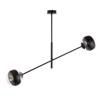 Emibig - Lampa sufitowa Linear 2 black/stripe - wysokość 51 cm, stal lakierowana, szkło