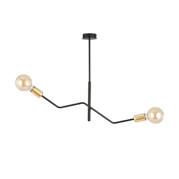 Emibig - Lampa sufitowa Bolt 2 black/gold - wysokość 51 cm, stal lakierowana