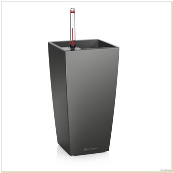 Lechuza - Doniczka Maxi Cubi - wysokość 26 cm, antracytowa, matowa