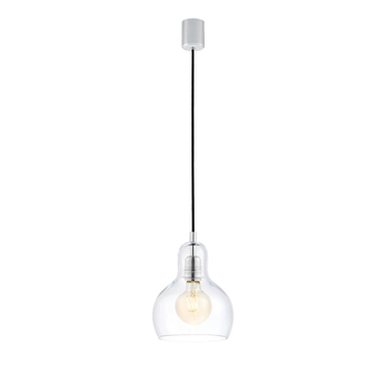 Kaspa - lampa wisząca Longis I - średnica 18,50 cm, chrom, czarna, transparent