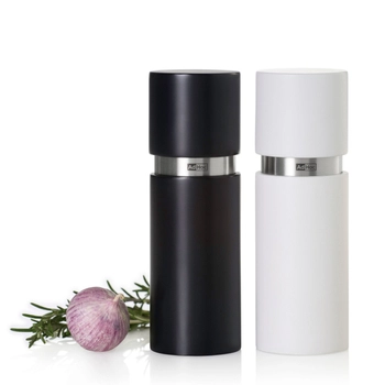 AdHoc - Zestaw młynków do pieprzu lub soli Textura S  - drewno bukowe, wysokość 15 cm