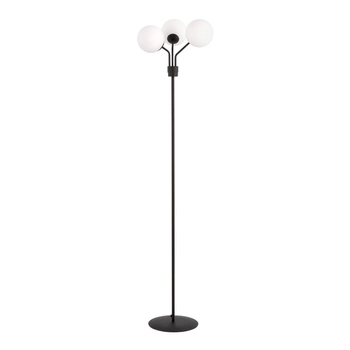 Emibig - Lampa stojąca Nova LP3 black/opal - wysokość 173 cm, stal lakierowana, szkło