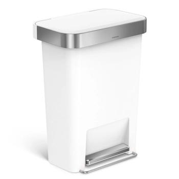 Kosz na śmieci pedałowy Liner Pocket, 45 l, biały - Simplehuman