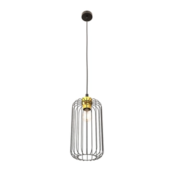 Emibig - Lampa wisząca Vander 1 BL black/gold - wysokość max 140 cm, stal malowana proszkowo