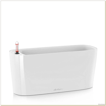 Lechuza - Doniczka Delta 20 - długość 40 cm, biała, połysk